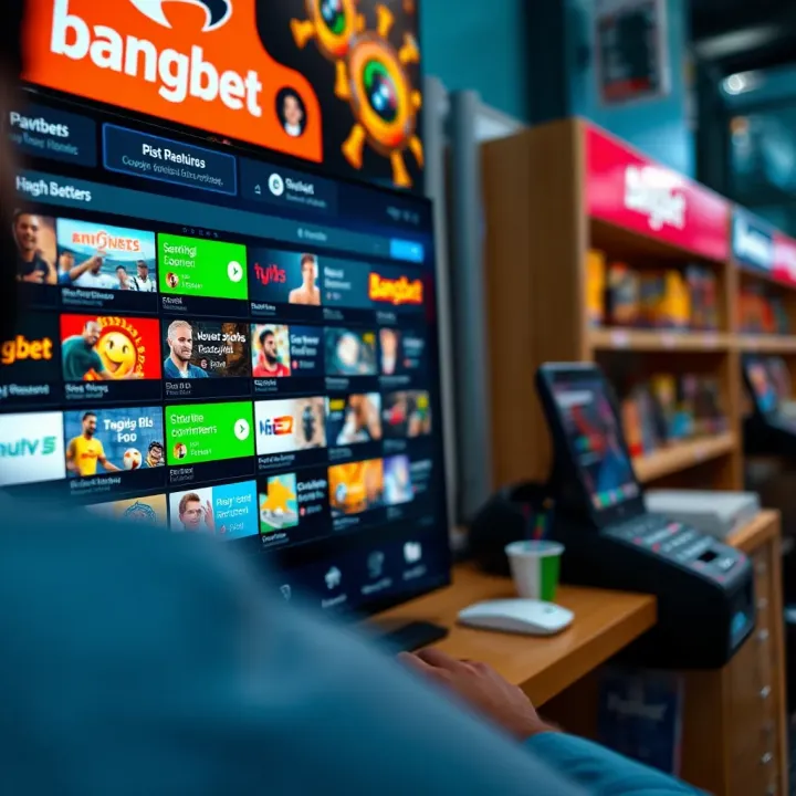 Colorful Bangbet interface showing diverse sports betting options on screen