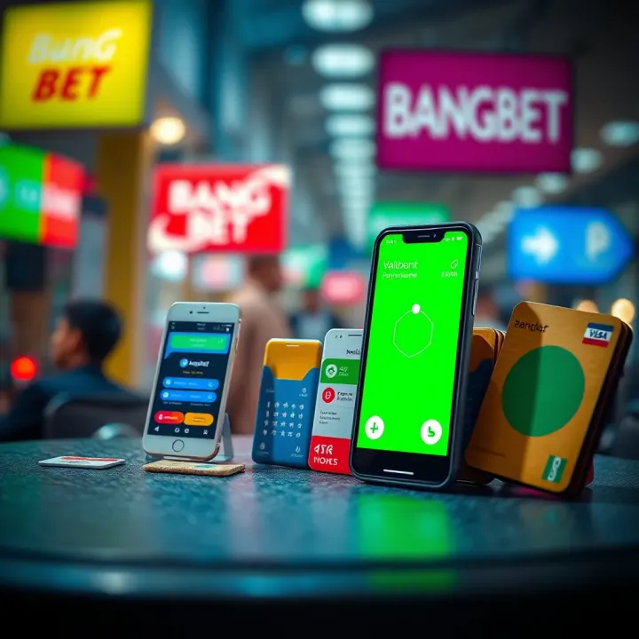Illustration of different payment methods available on BangBet including mobile wallets and bank transfers
