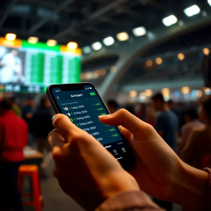 User checking sports betting results on a smartphone with a clear display of betting odds and outcomes