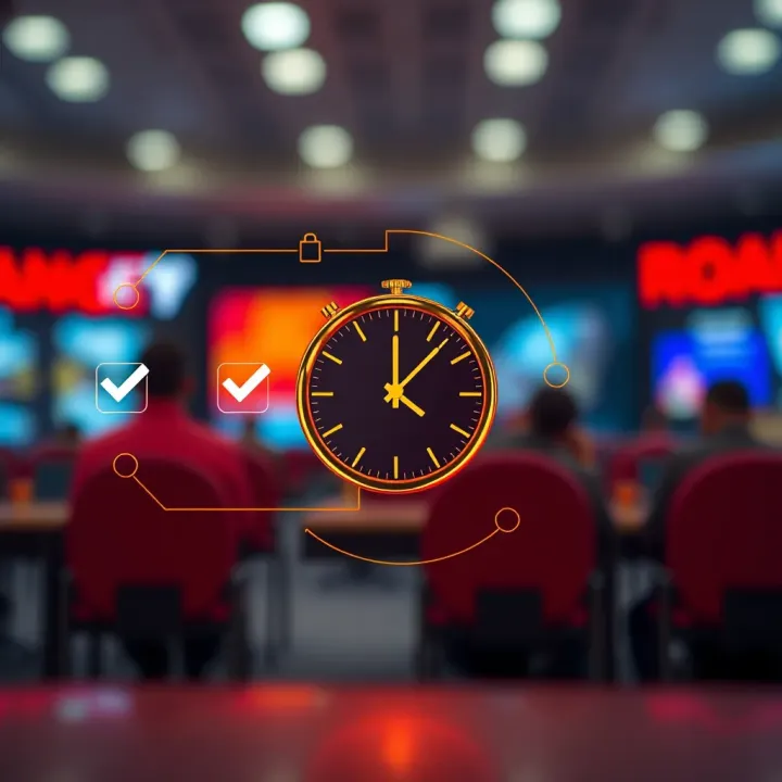 Graphic depicting secure transaction with check marks and a clock symbolizing fast withdrawal resolution