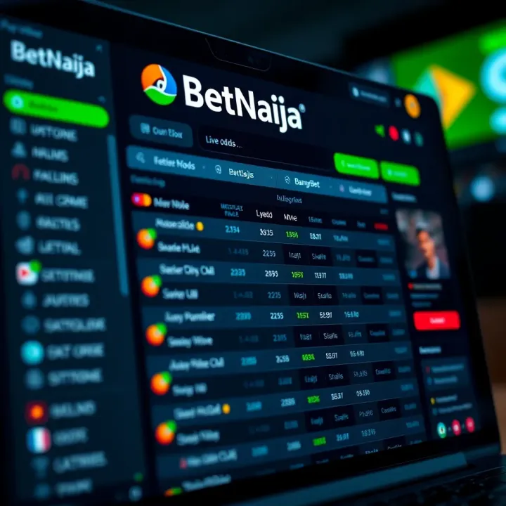 User interface of BetNaija showing various betting options and live odds