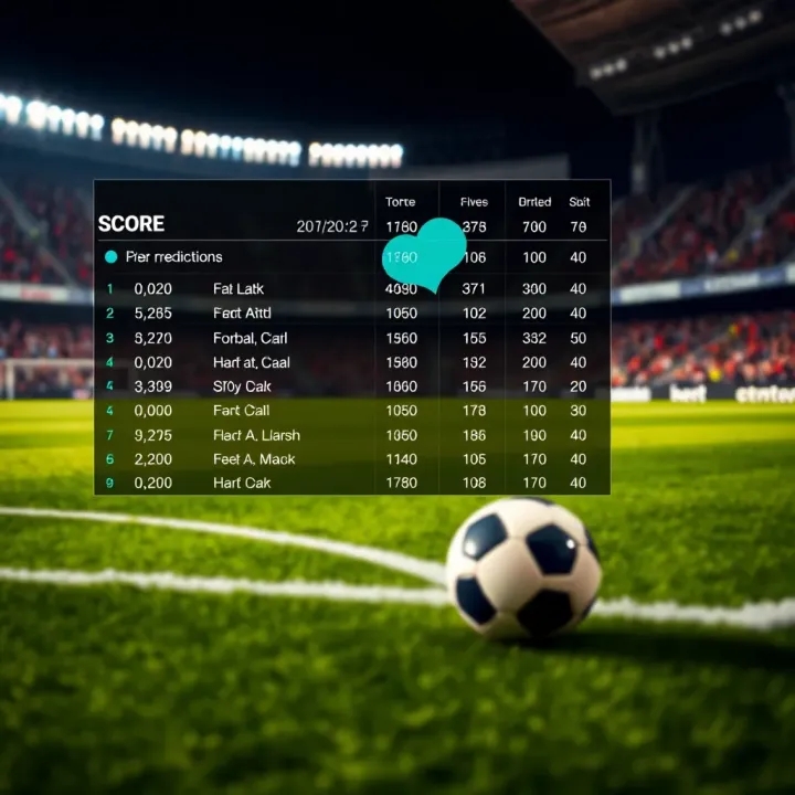 Football pitch with score prediction details and betting odds displayed