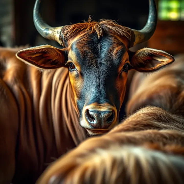 Livestock exhibiting symptoms of mite infestation with irritated skin and fur loss
