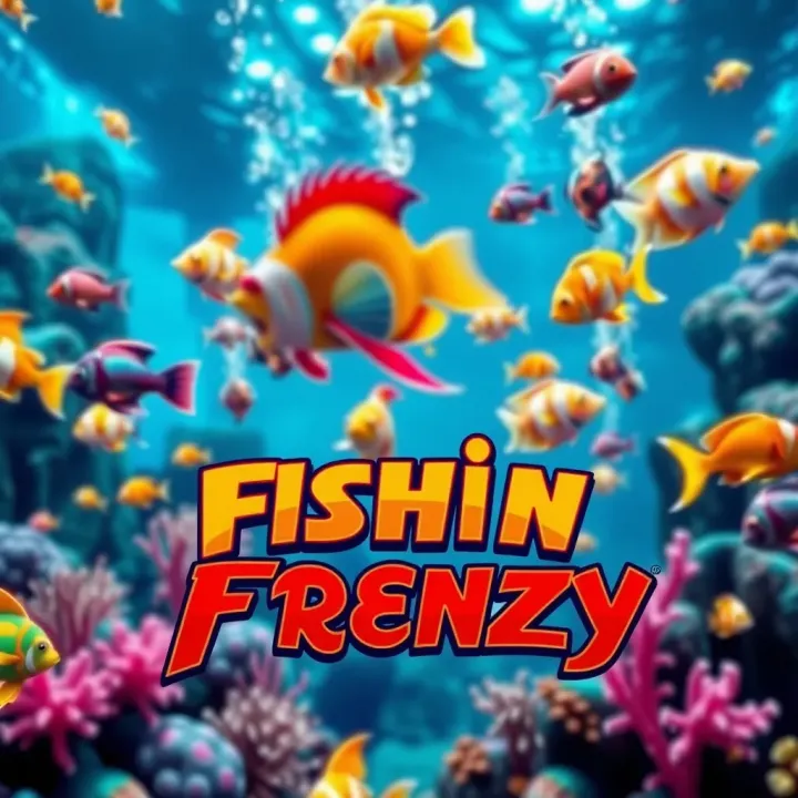 Vibrant Underwater Environment in Fishin Frenzy Gameplay Colorful underwater scene featuring various fish and game symbols from Fishin Frenzy